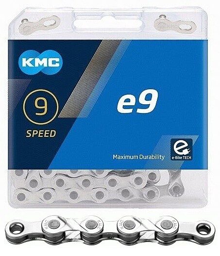 lant kmc e9 silver 9 viteze 122 zale ebike argintiu