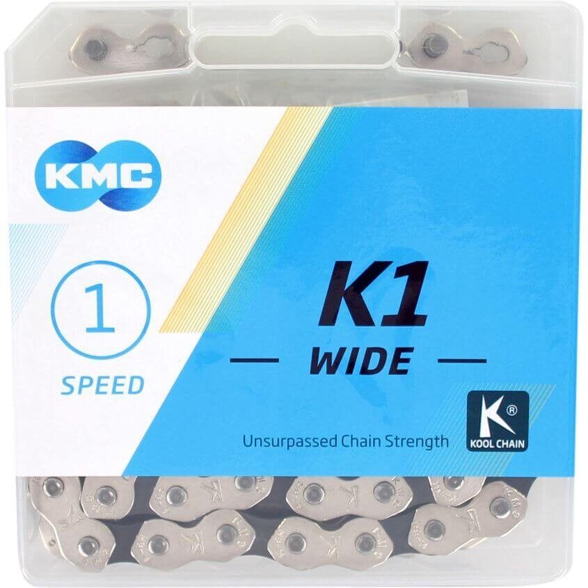 lant kmc k1 wide single speed argintiu negru 100 zale