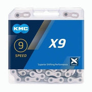 lant kmc x9 silver grey 9 viteze 116 zale set 25 bucati
