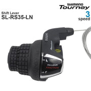 Maneta schimbator Shimano Tourney SL-RS35-LN, Revo-Shift, stanga-fata, neindexat (frictiune), 3 vit., neambalat, cablu 2050mm