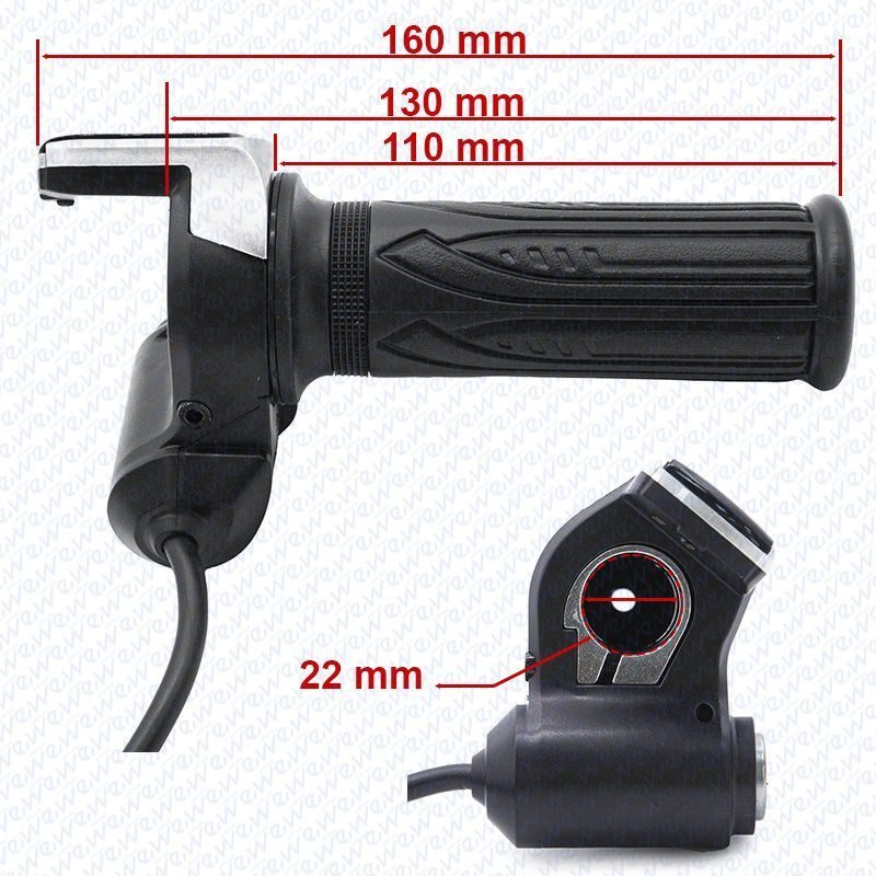 mansoane universale cu acceleratie si cheie contact pentru biciclete si trotinete electrice 36v 3