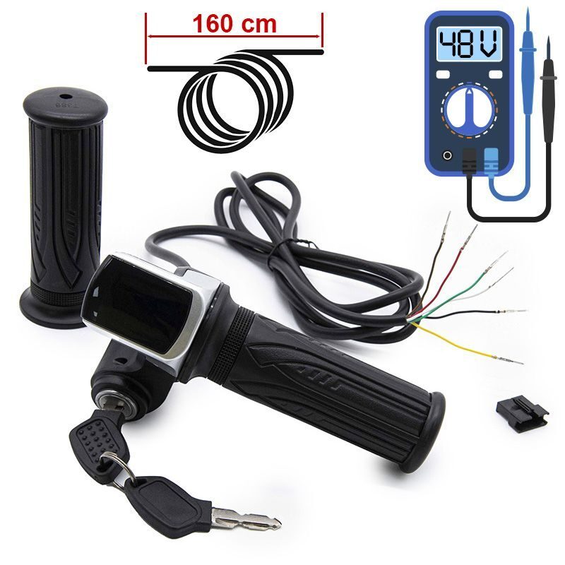 mansoane universale cu acceleratie si cheie contact pentru biciclete si trotinete electrice 36v