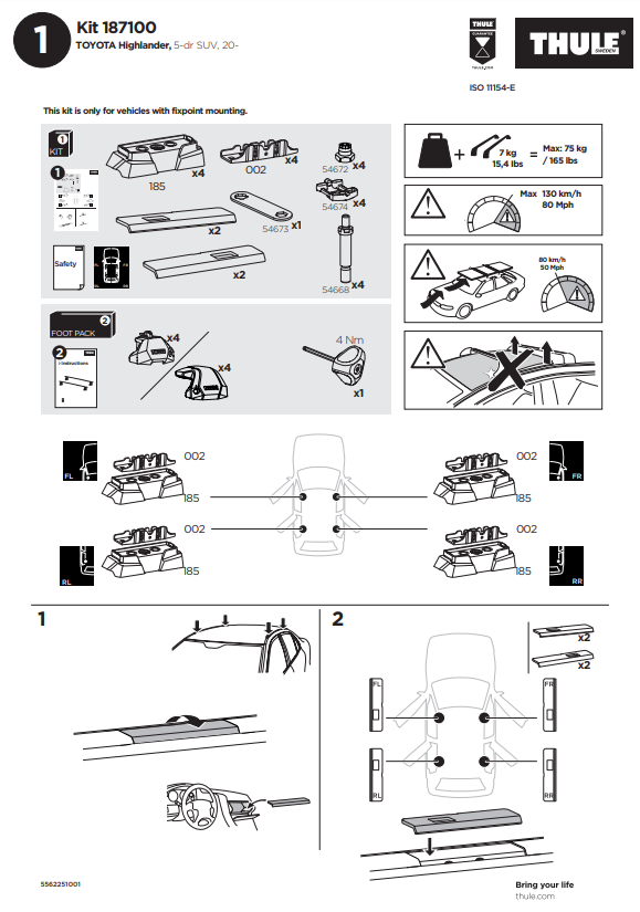 manual kit thule 1870100 1