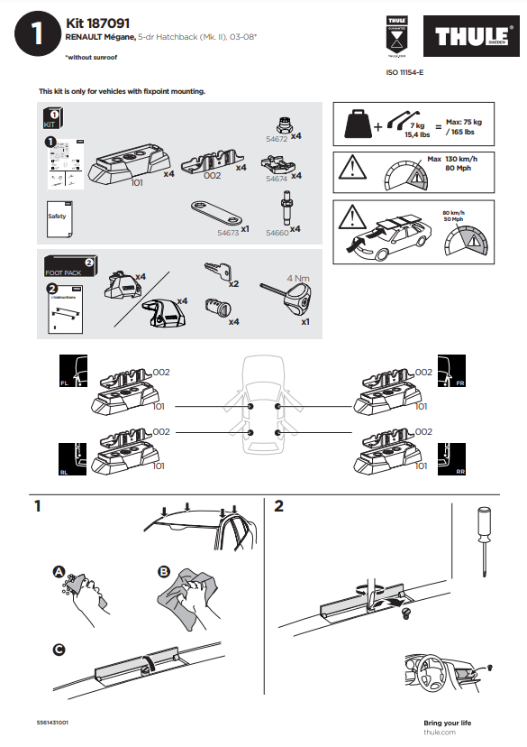 manual kit thule 187091