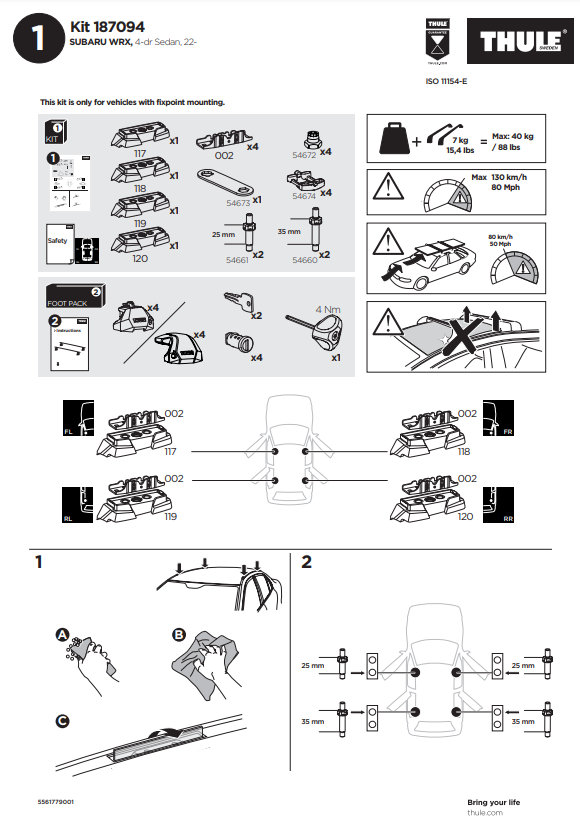 manual kit thule 187094