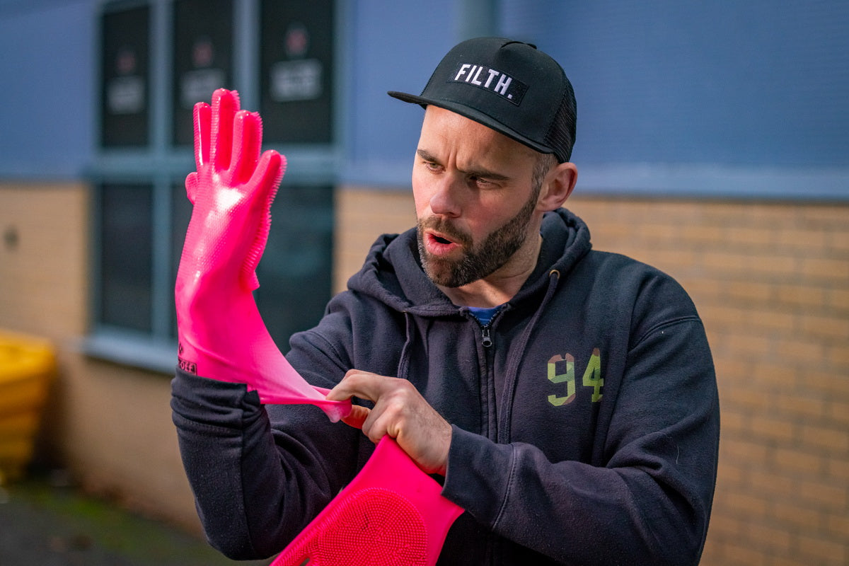 Manusi de curatare Muc-Off Deep Scrubber Pink XL