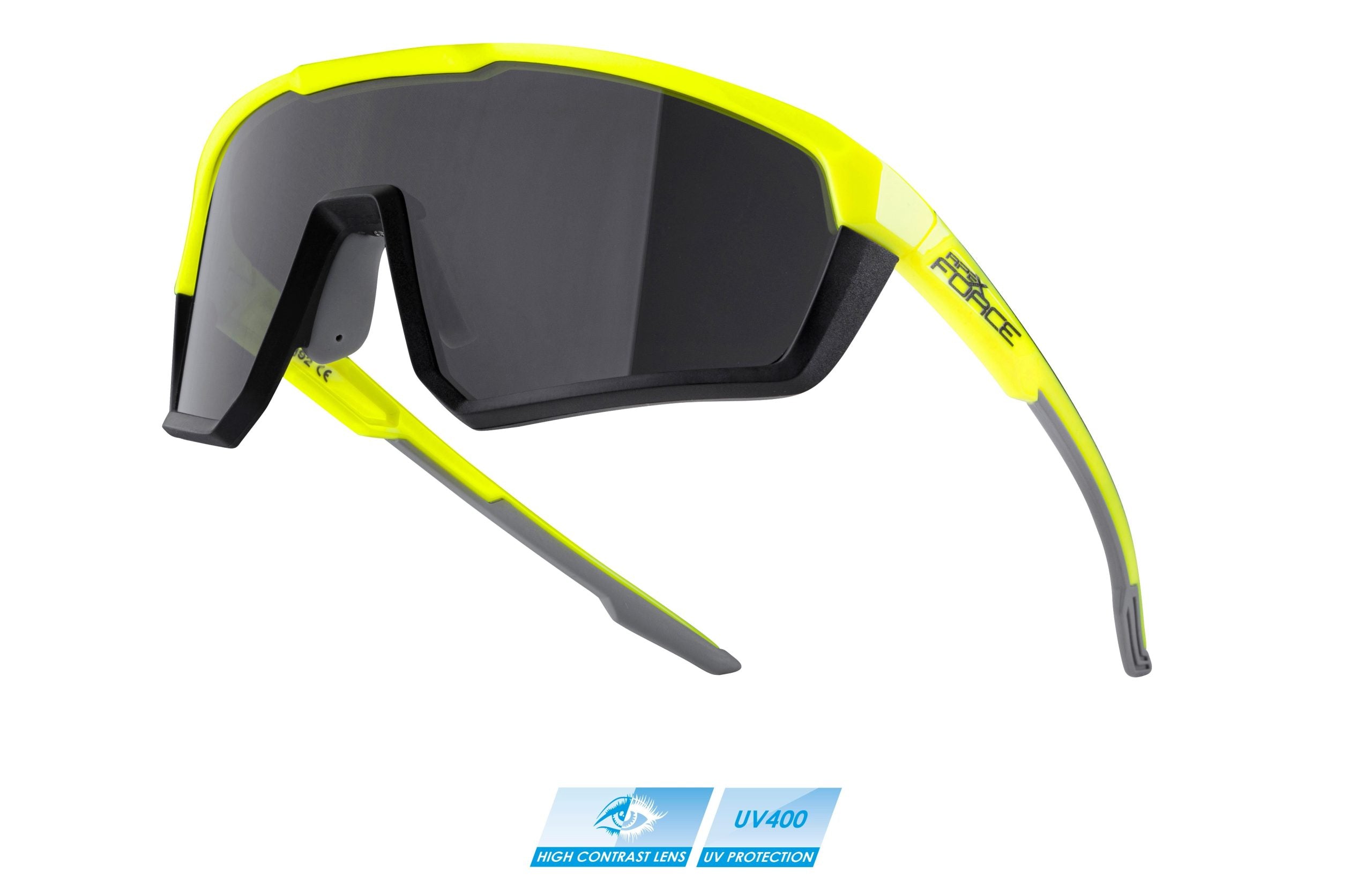 Ochelari Force Apex, lentila negru contrast, fluo/negru