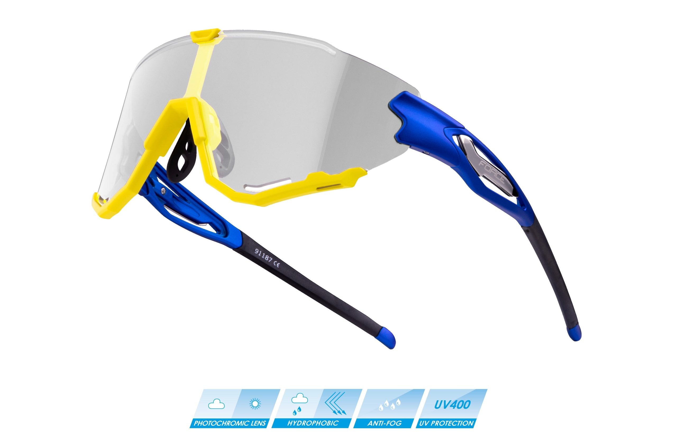 Ochelari Force Creed, lentila fotocromata, albastru/fluo