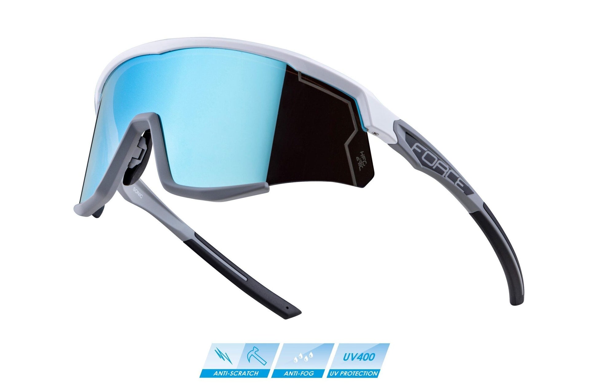 ochelari force sonic lentila albastra oglinda alb gri scaled