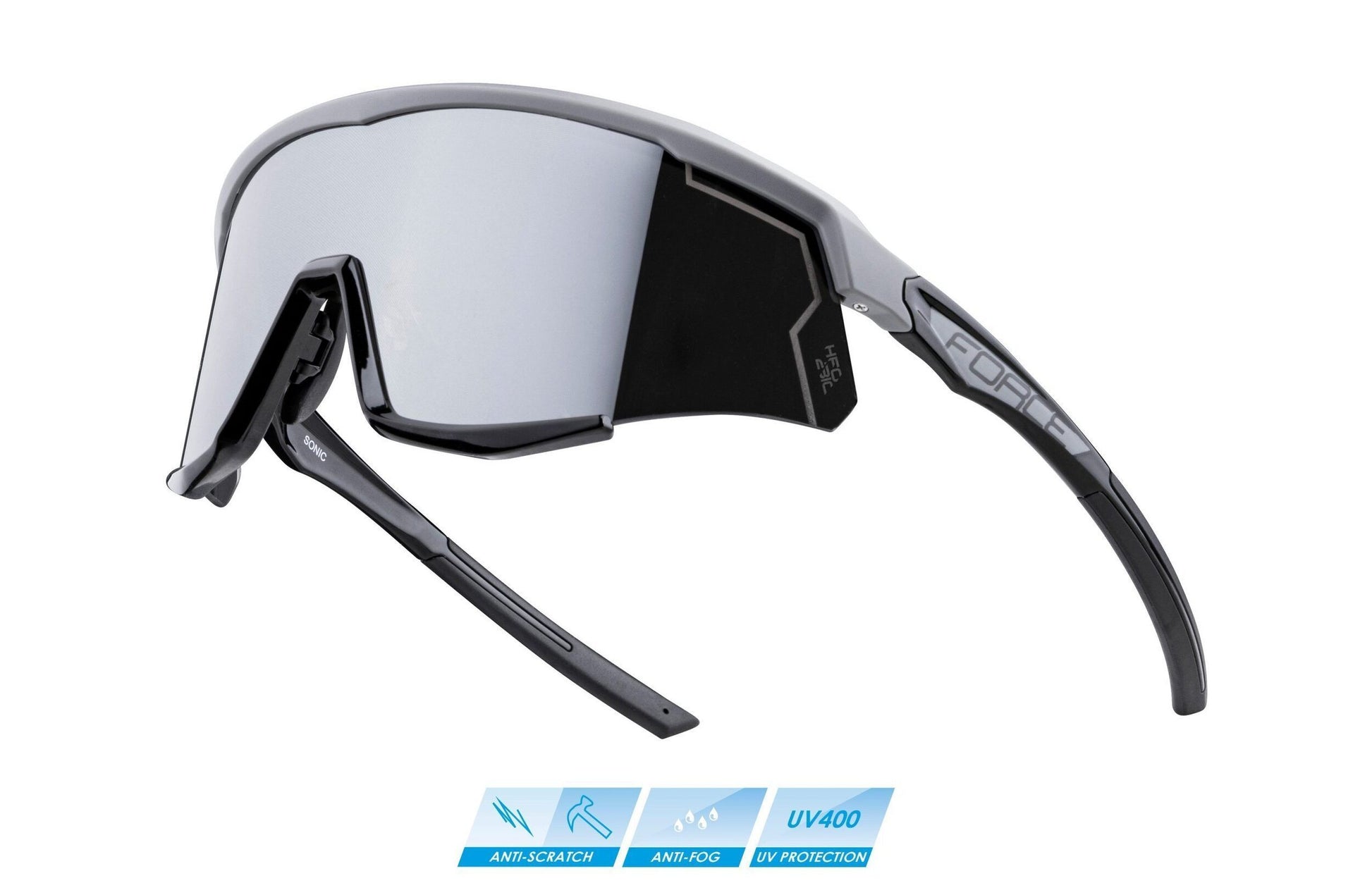 ochelari force sonic lentila neagra oglinda gri negru scaled