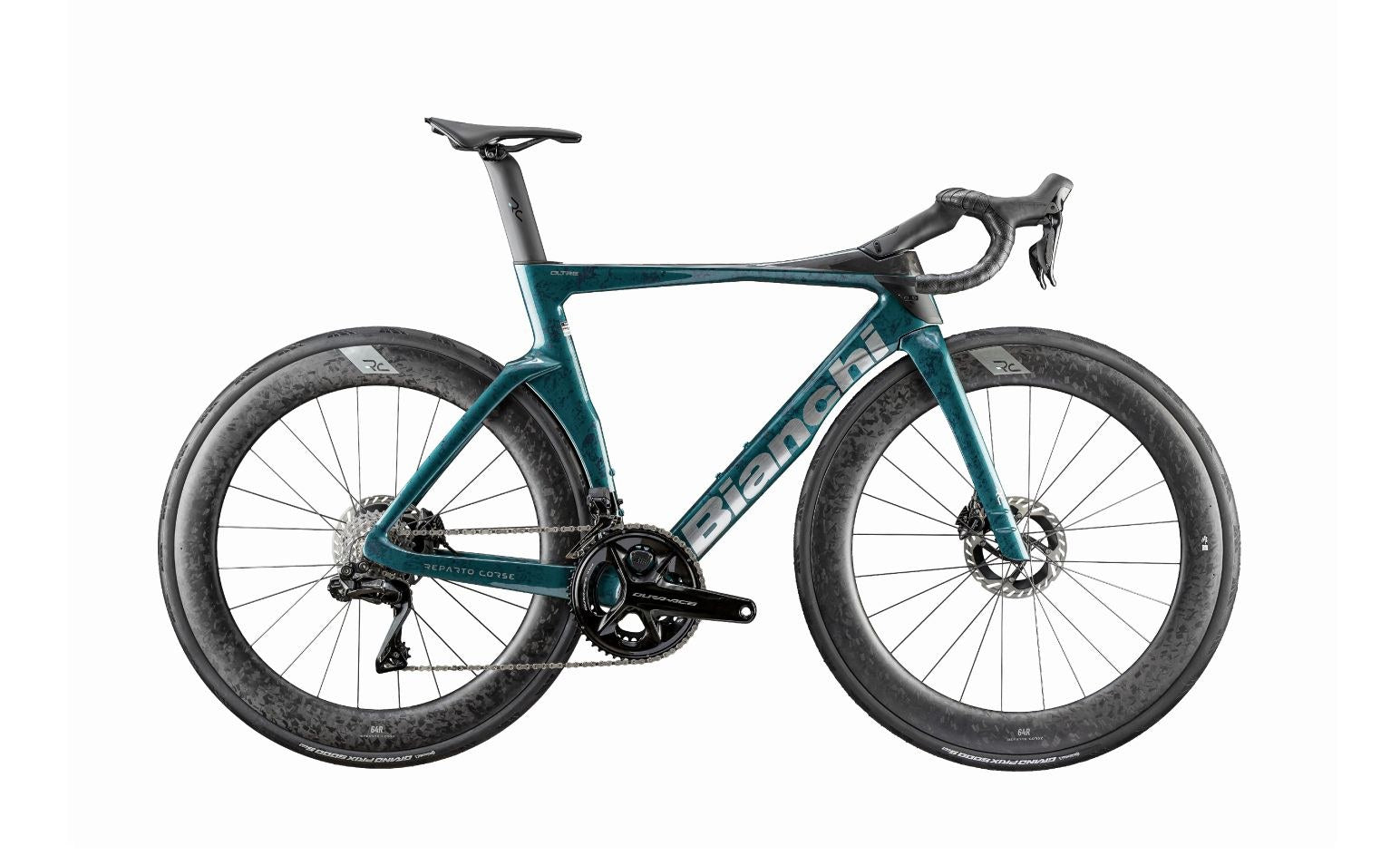 Bianchi Oltre RC 2027 - Celeste Notte Camo / Carbon UD / Logo cromat