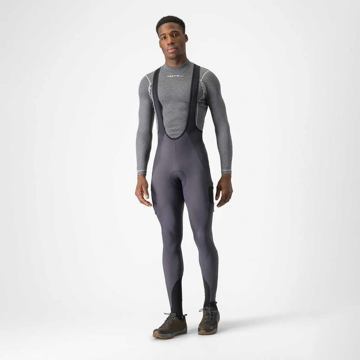 Pantaloni lungi cu bretele Castelli Unlimited Trail Antracit