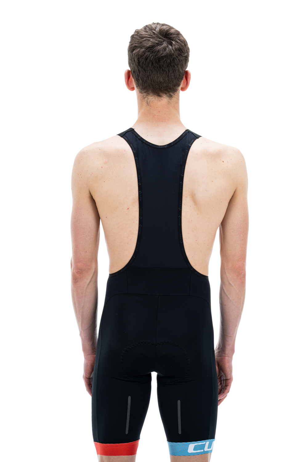 Pantaloni Ciclism CUBE Teamline Bib Shorts Black Blue Red