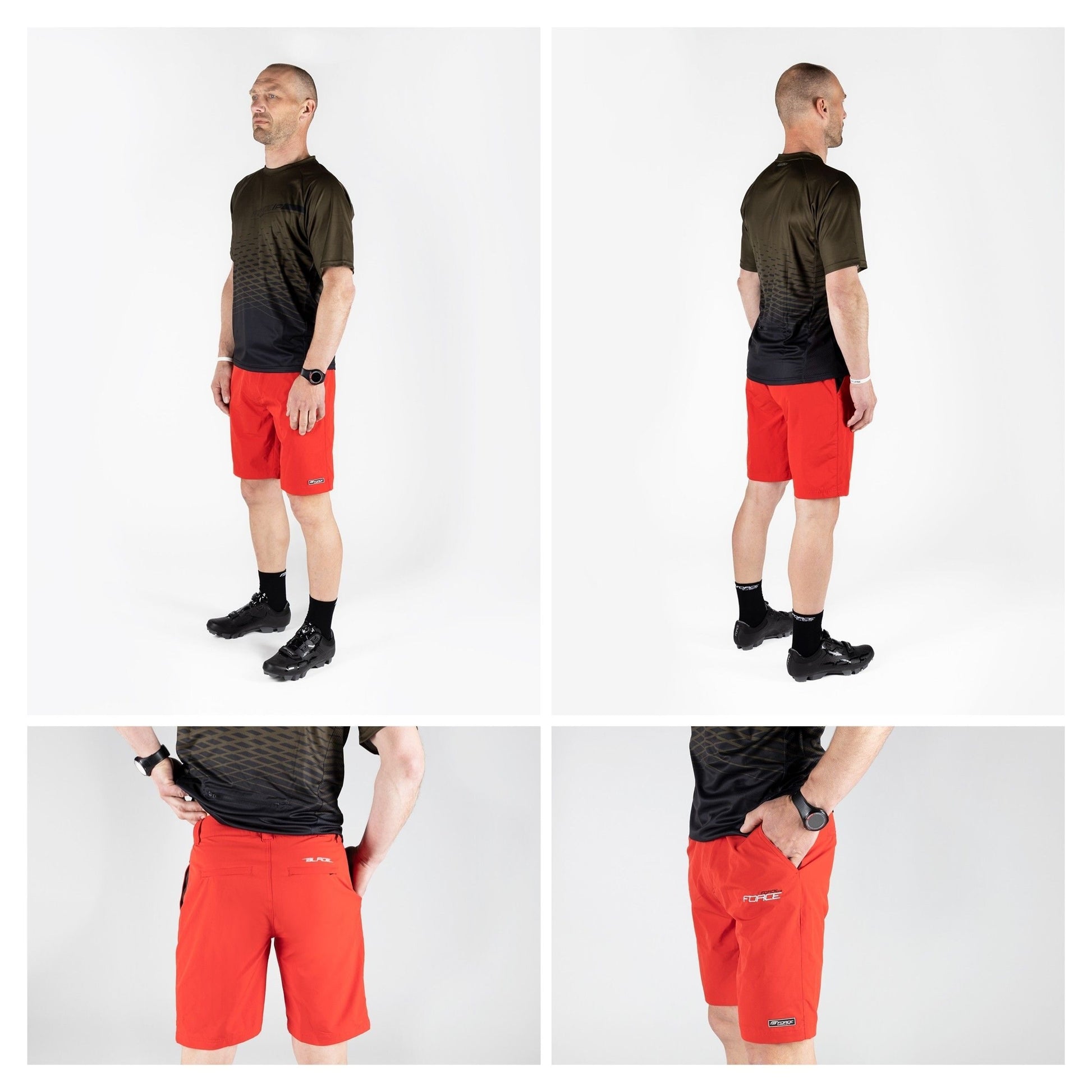 pantaloni force blade mtb cu sub pantaloni cu bazon rosu xs 4