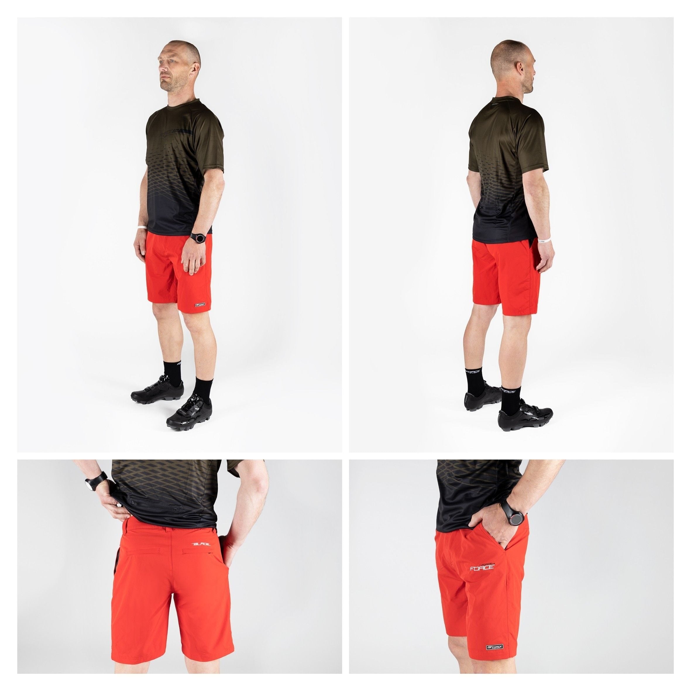 pantaloni force blade mtb cu sub pantaloni cu bazon rosu xs 4