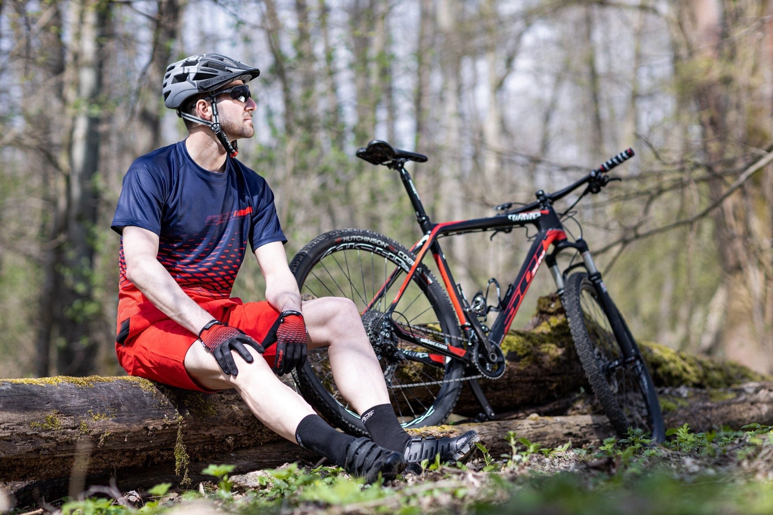 pantaloni force blade mtb cu sub pantaloni cu bazon rosu xs 6