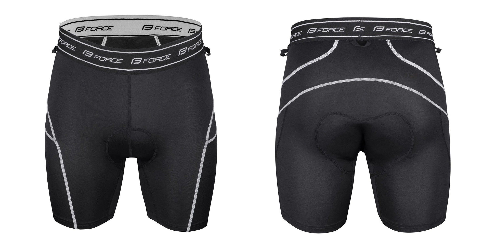 pantaloni force downhill mtb cu sub pantaloni cu bazon negru gri xs 2