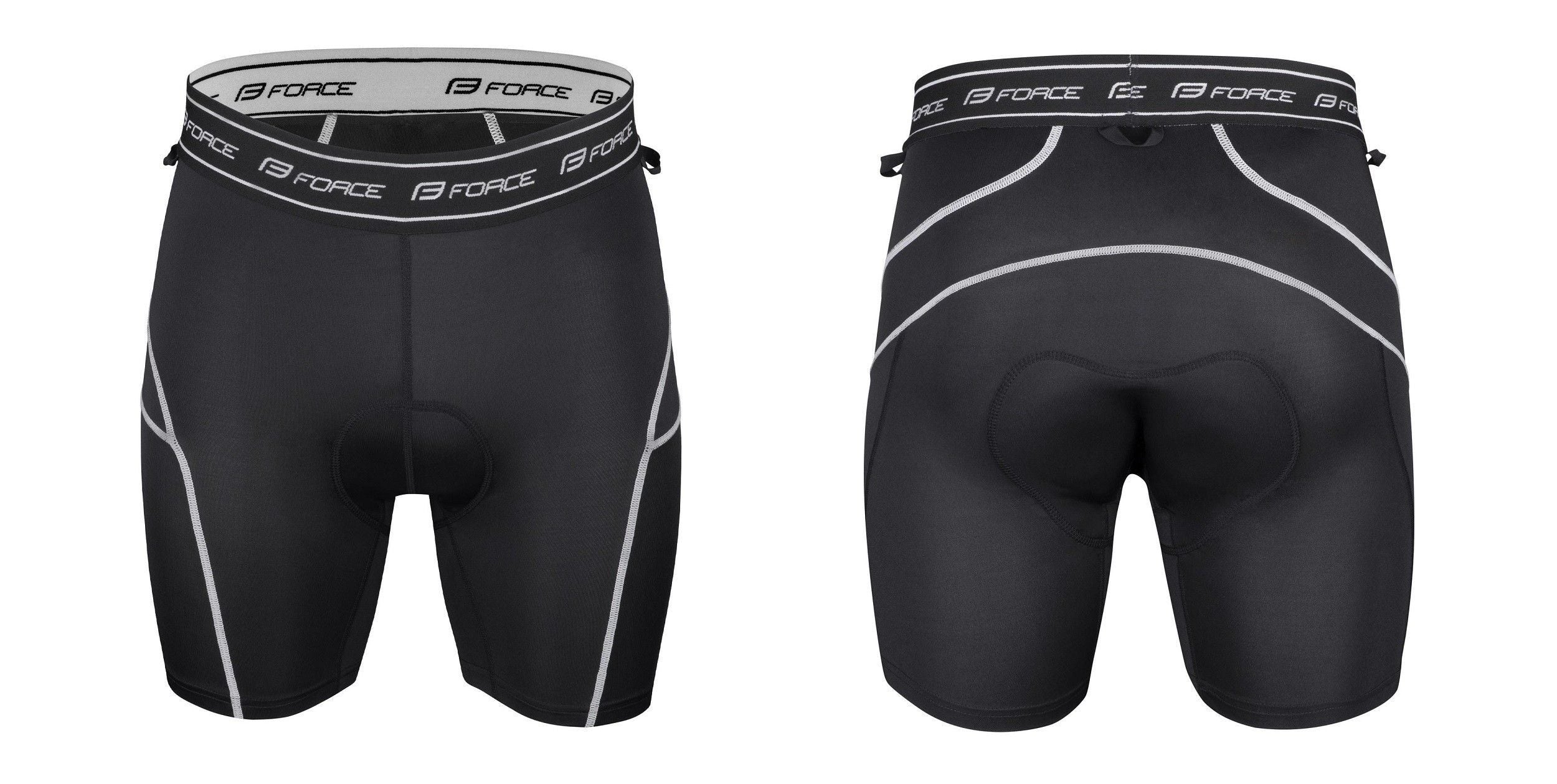 pantaloni force downhill mtb cu sub pantaloni cu bazon negru gri xs 2