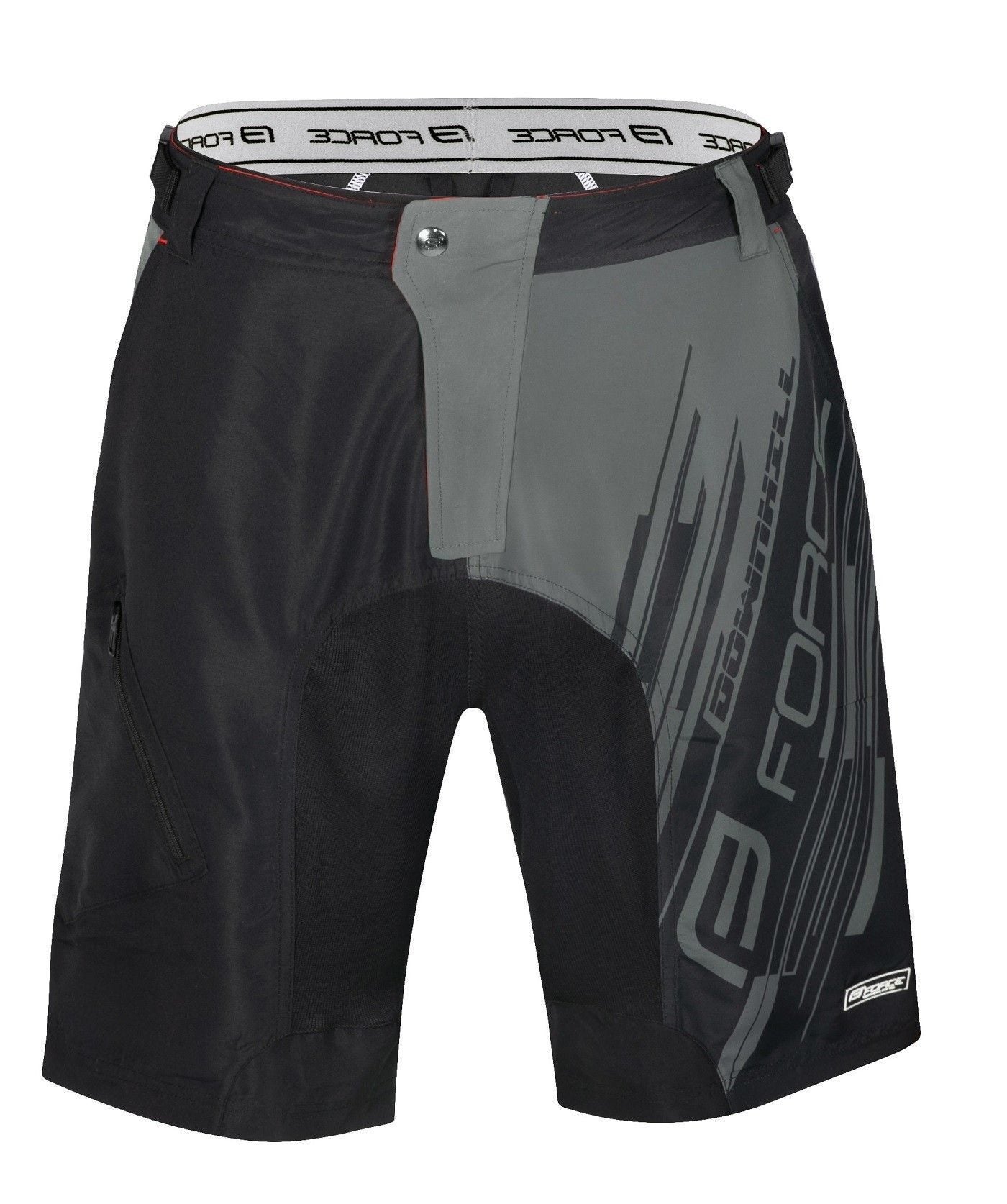 pantaloni force downhill mtb cu sub pantaloni cu bazon negru gri xs