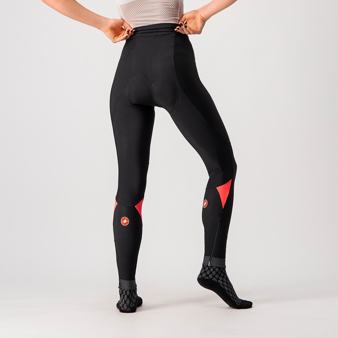 pantaloni lungi castelli velocissima de dama negru roz l 4