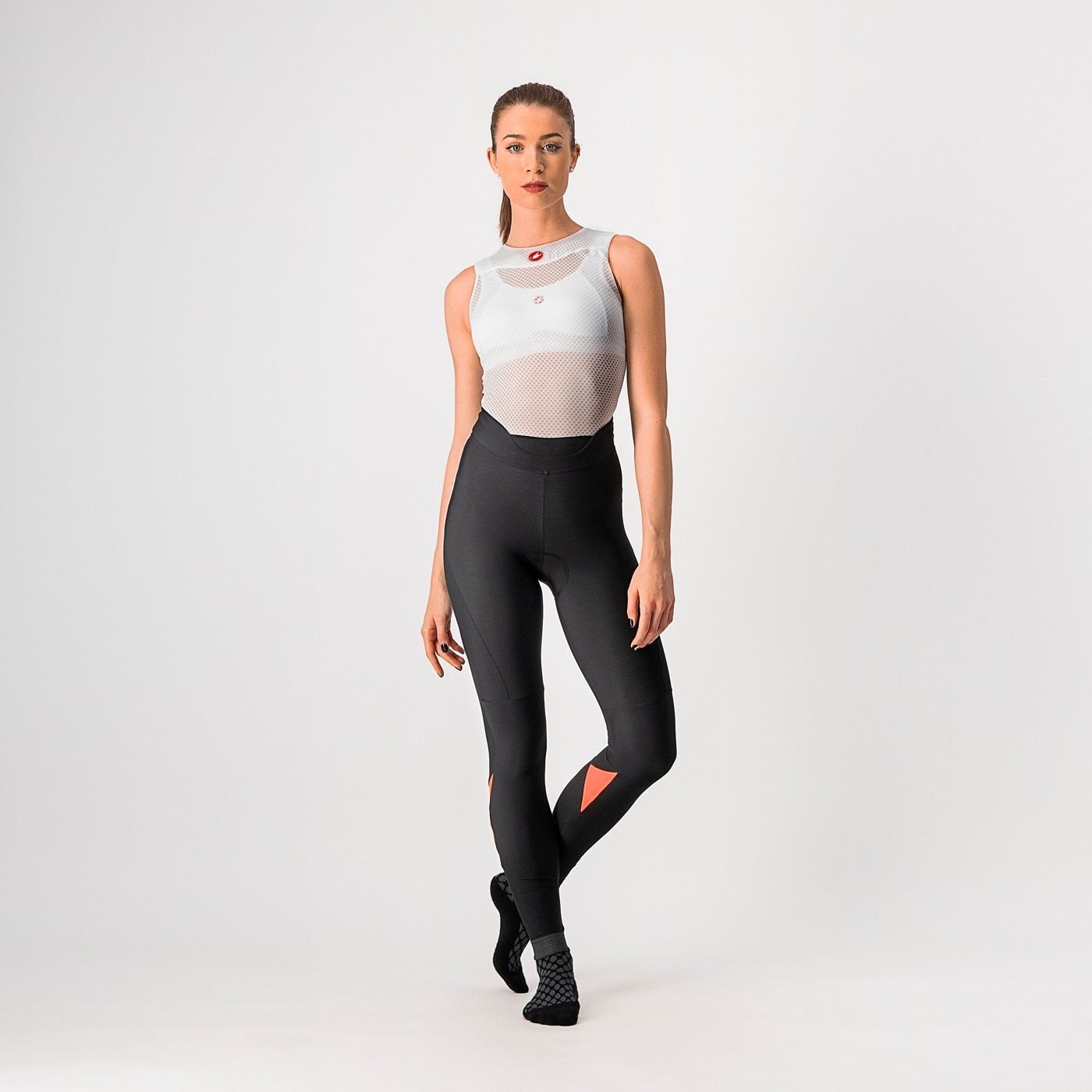 pantaloni lungi castelli velocissima de dama negru roz s 1