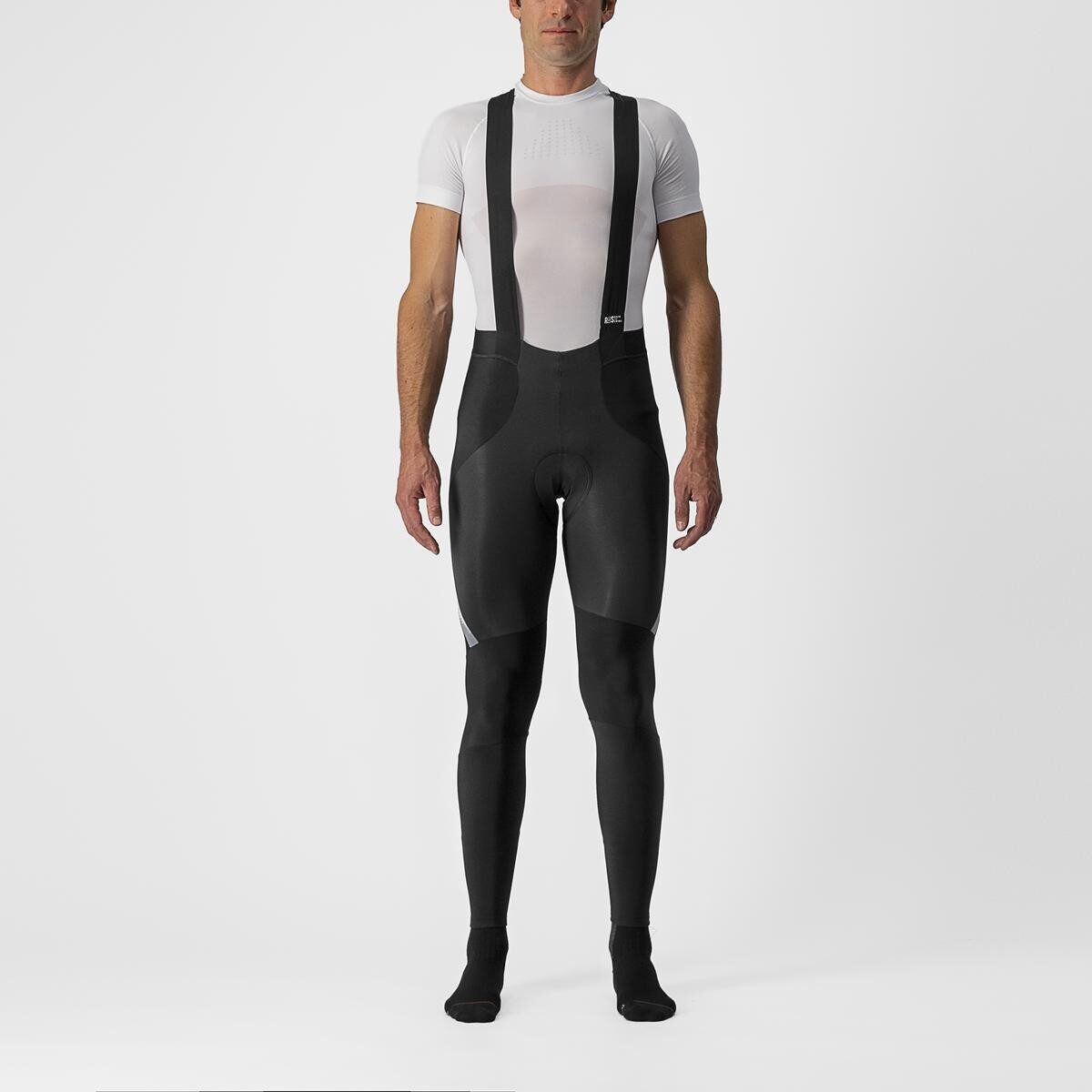 pantaloni lungi cu bretele castelli sorpasso ros negru argintiu reflex l