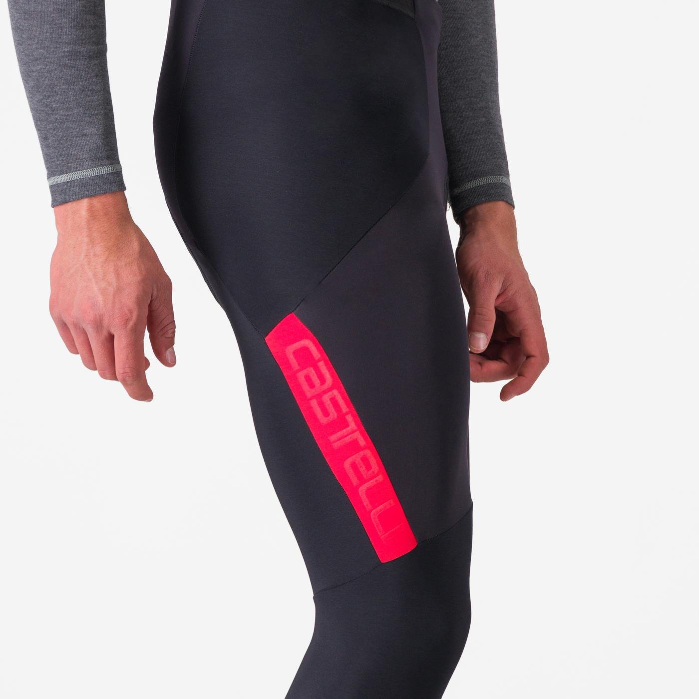 Pantaloni lungi cu bretele Castelli Sorpasso RoS Negru/Rosu L