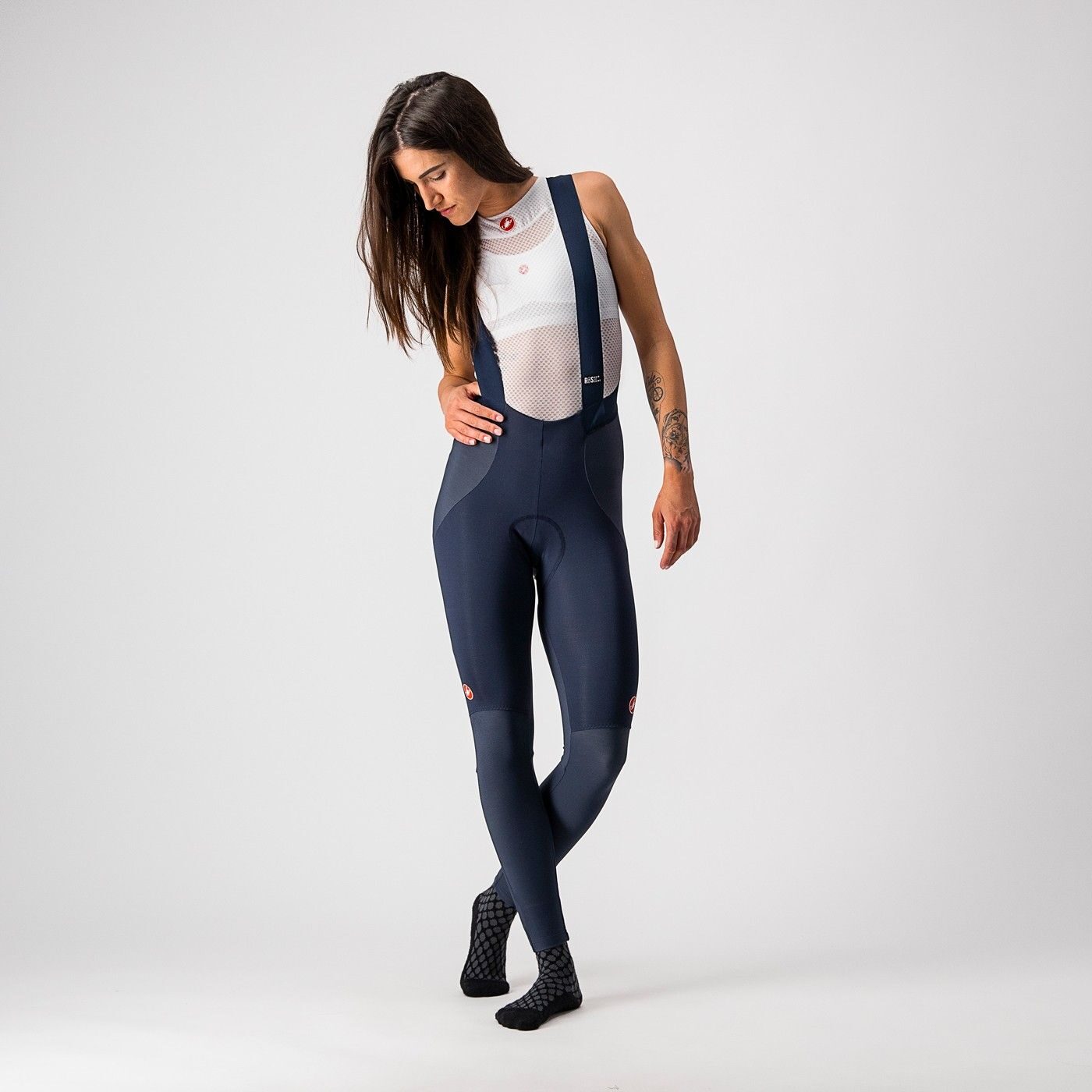 pantaloni lungi cu bretele castelli sorpasso ros w de dama bleumarin bronz s 4