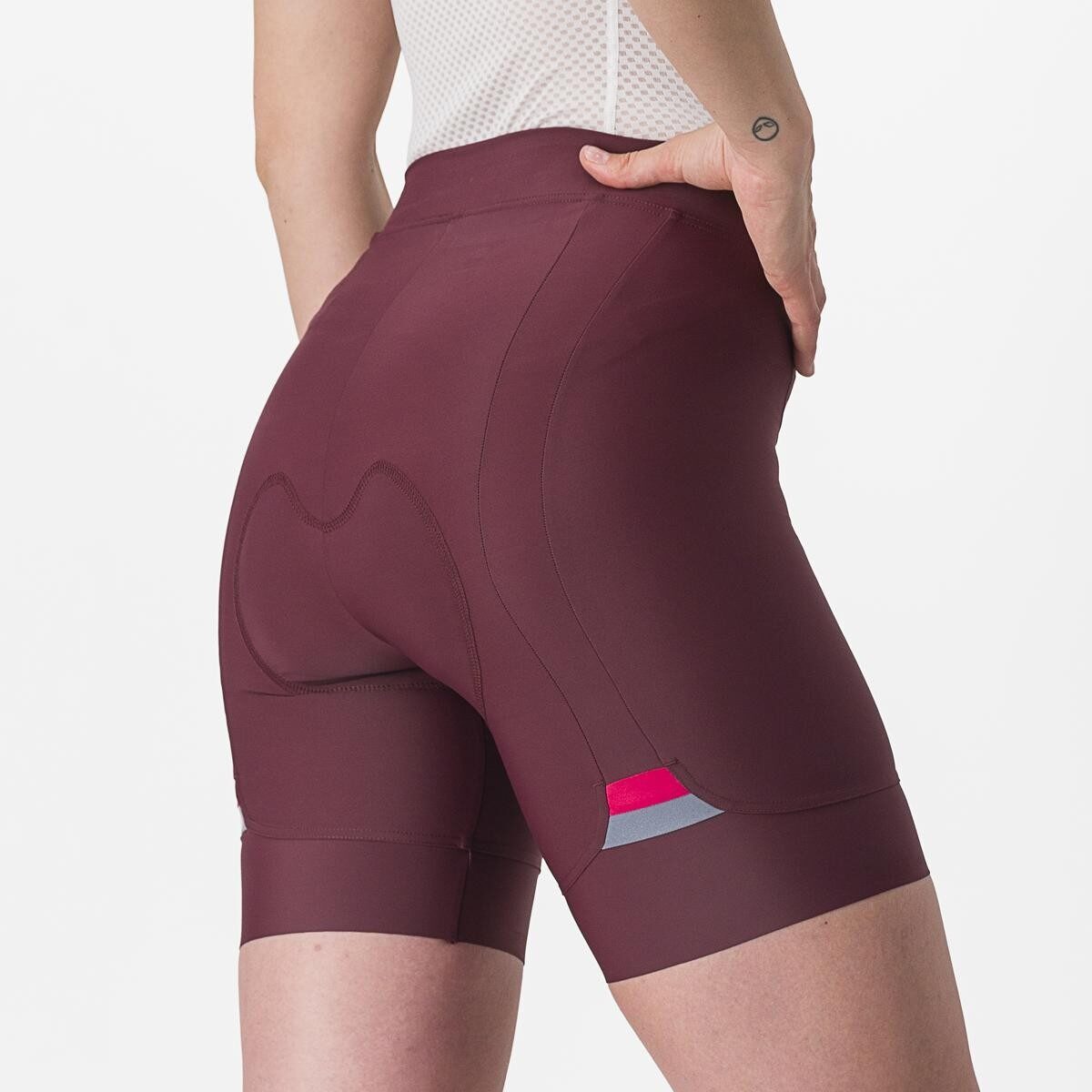 pantaloni scurti castelli prima de dama visiniu rosu s 3