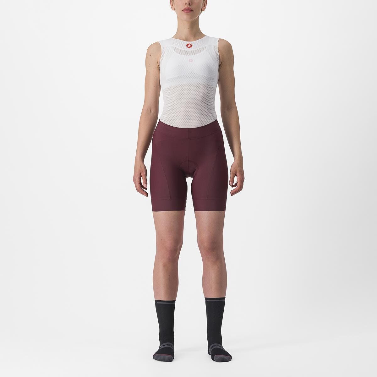 pantaloni scurti castelli prima de dama visiniu rosu s