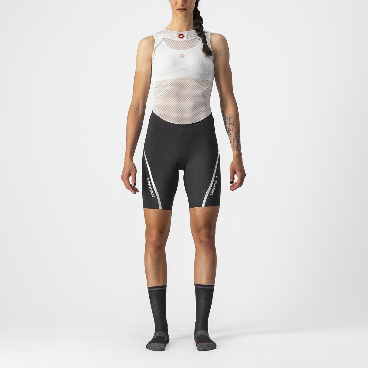 pantaloni scurti castelli velocissima 3 de dama negru argintiu s