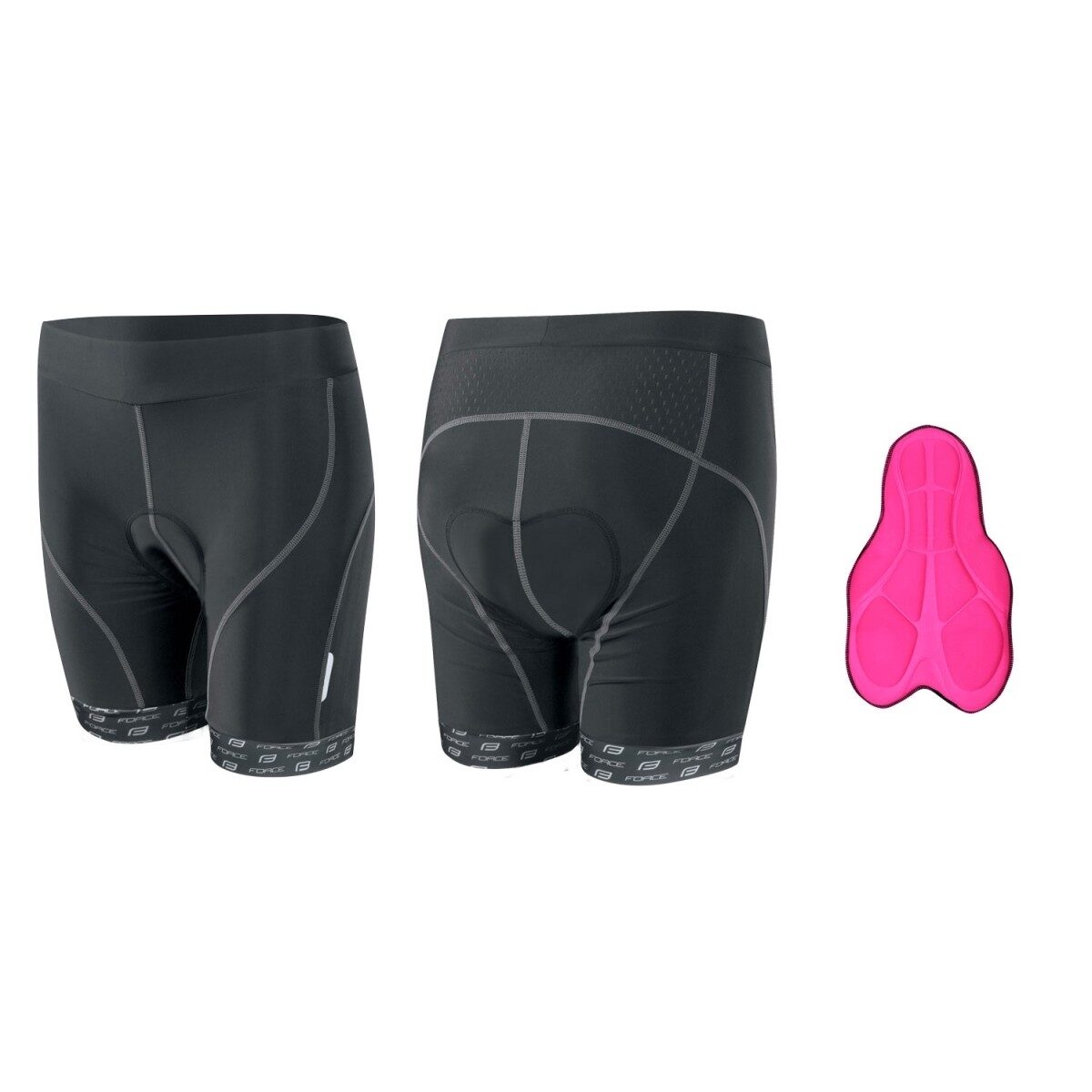 pantaloni scurti cu bazon force lady 1 negru gri m