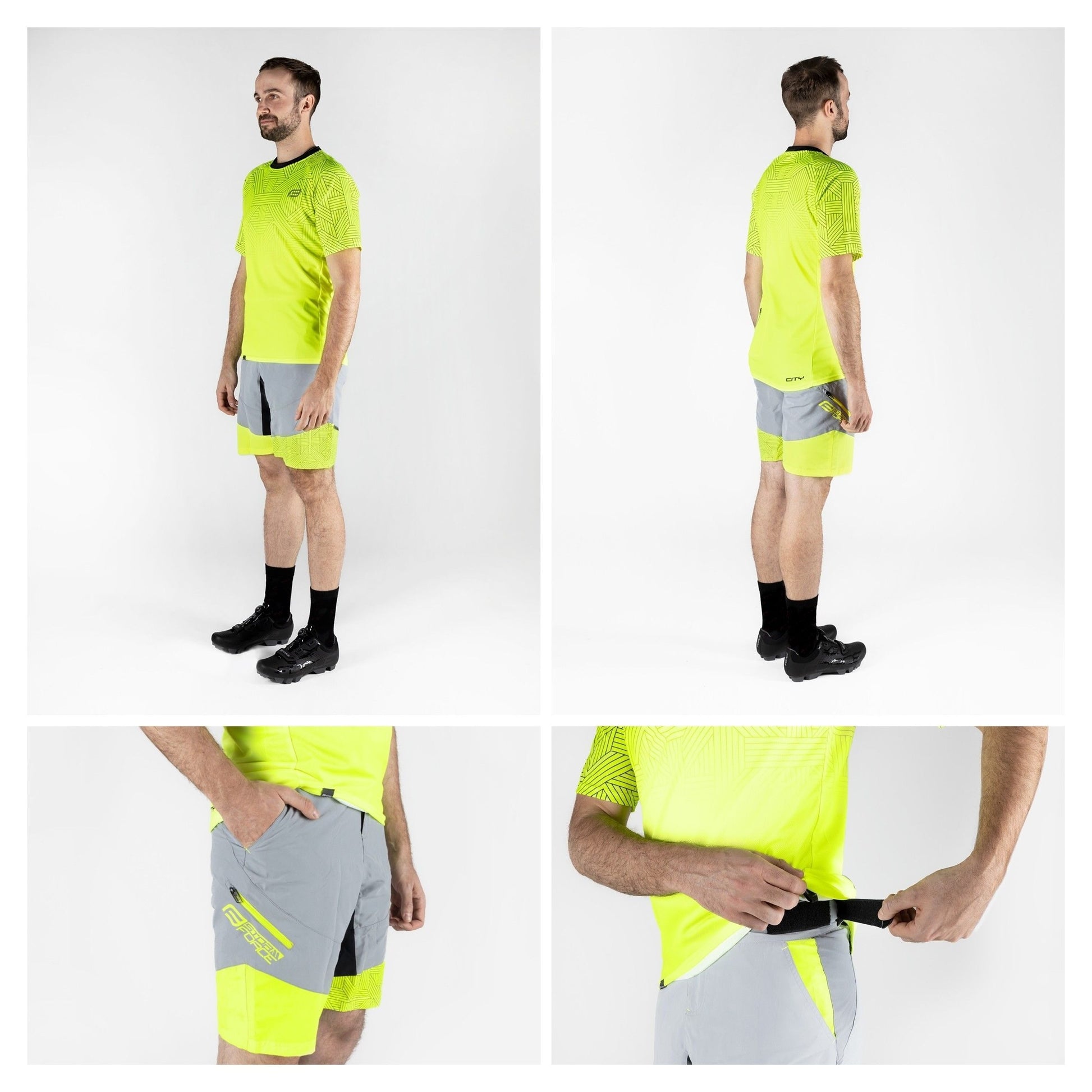 pantaloni scurti cu bazon force storm gri fluo m 5