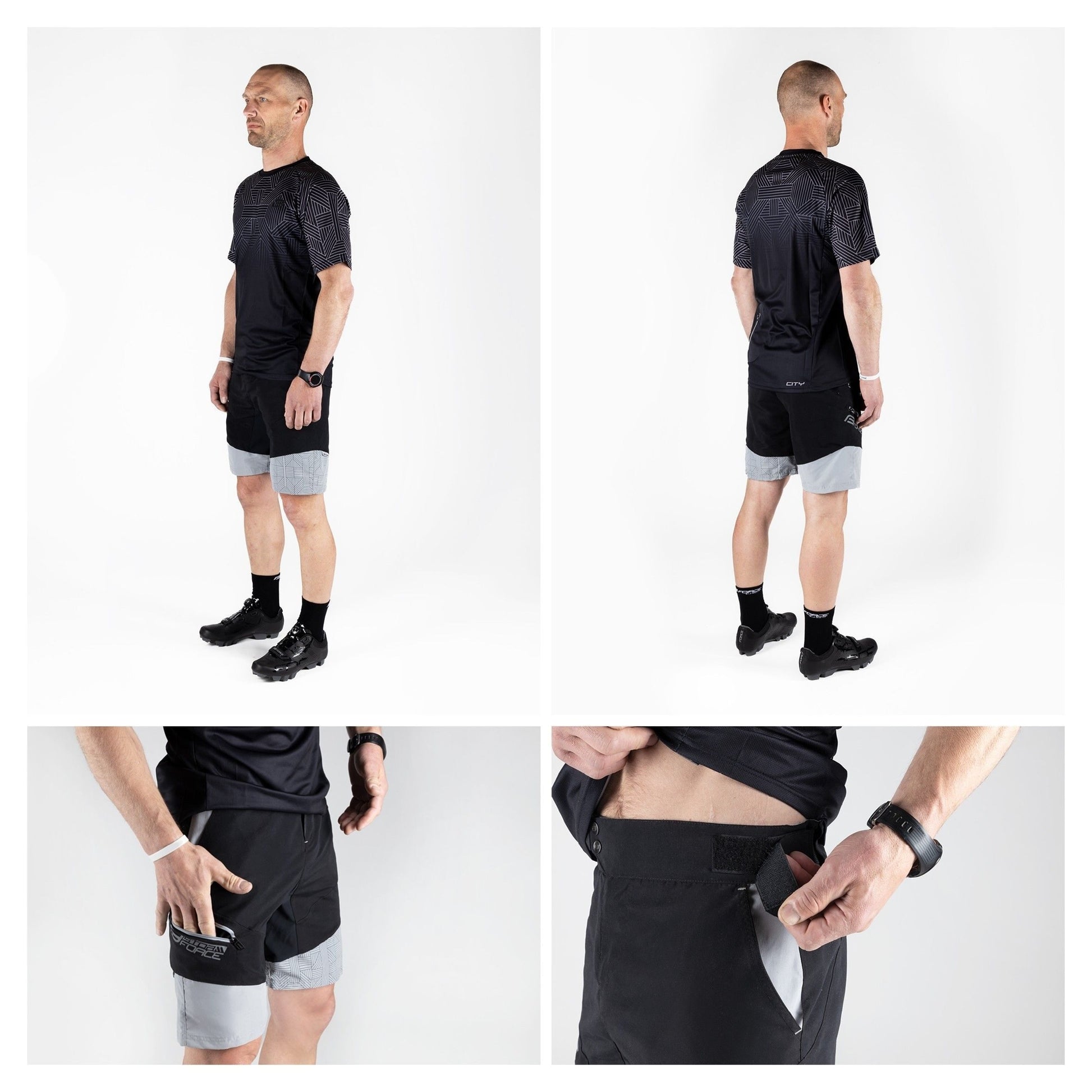 pantaloni scurti cu bazon force storm negru gri negru gri s 5