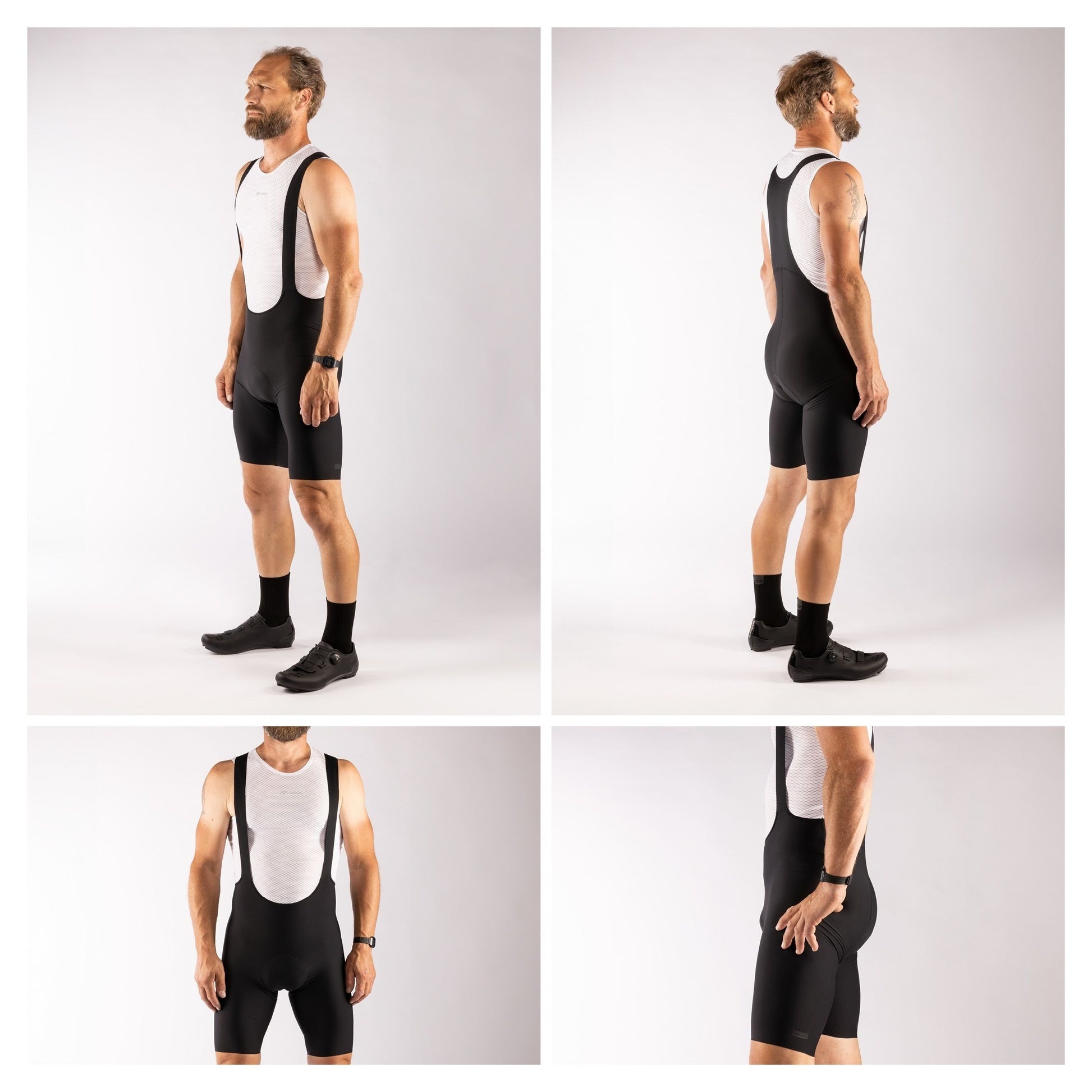 pantaloni scurti cu bazon si bretele force action negru l 3
