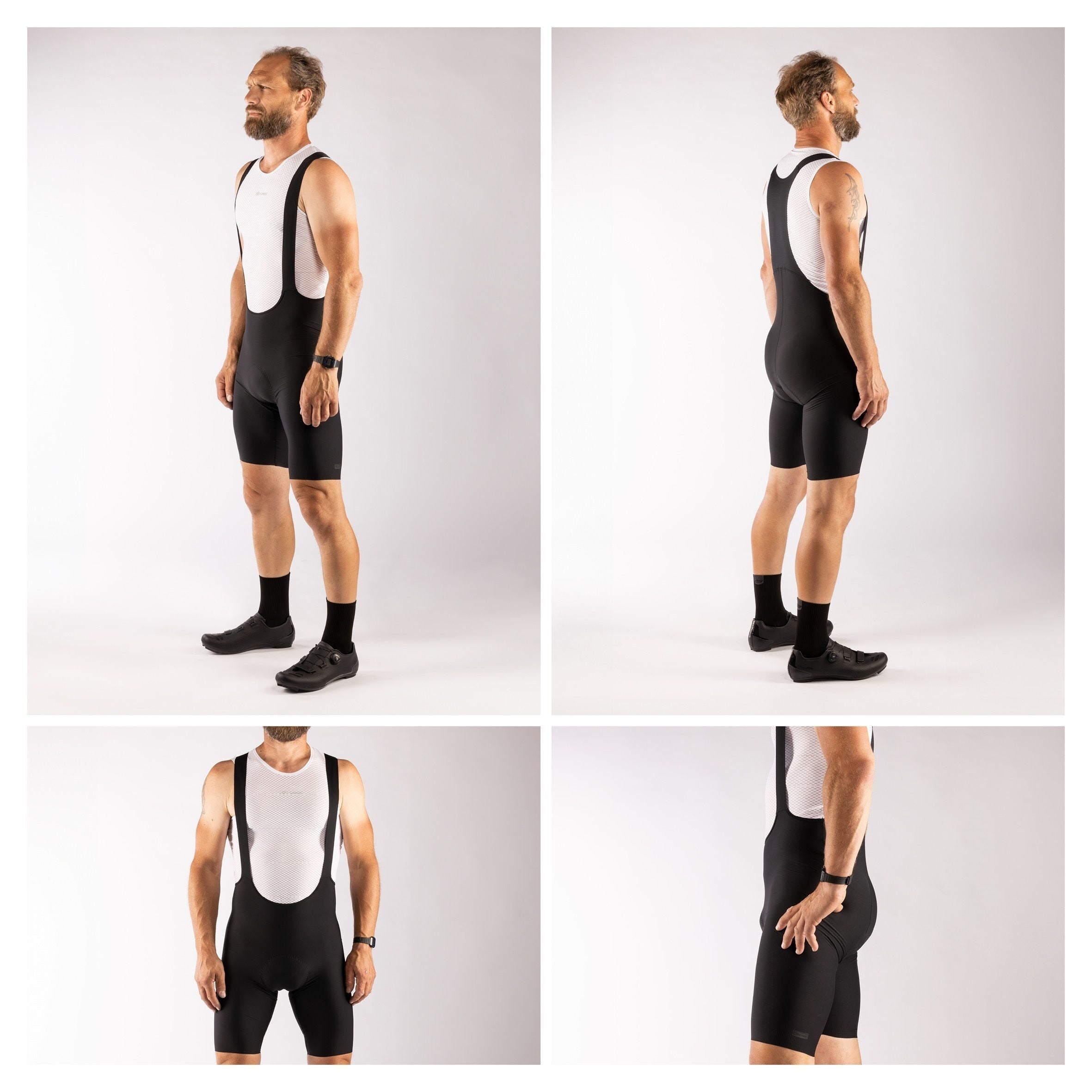 pantaloni scurti cu bazon si bretele force action negru xxxl 3