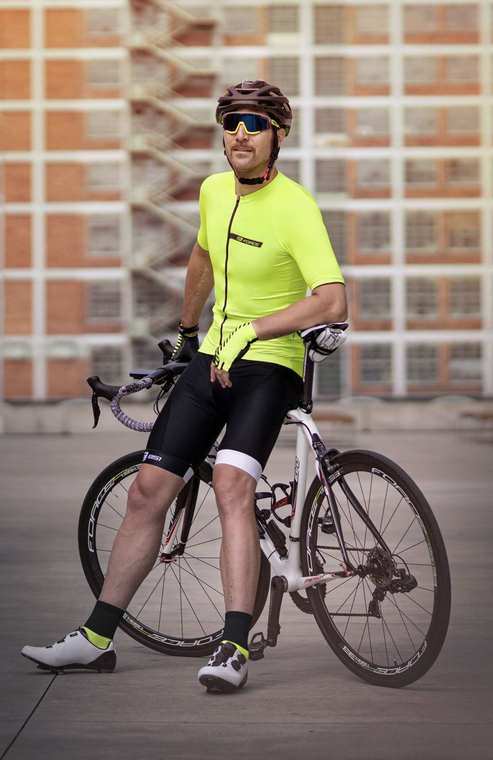pantaloni scurti cu bazon si bretele force b51 negru alb xs 3 scaled