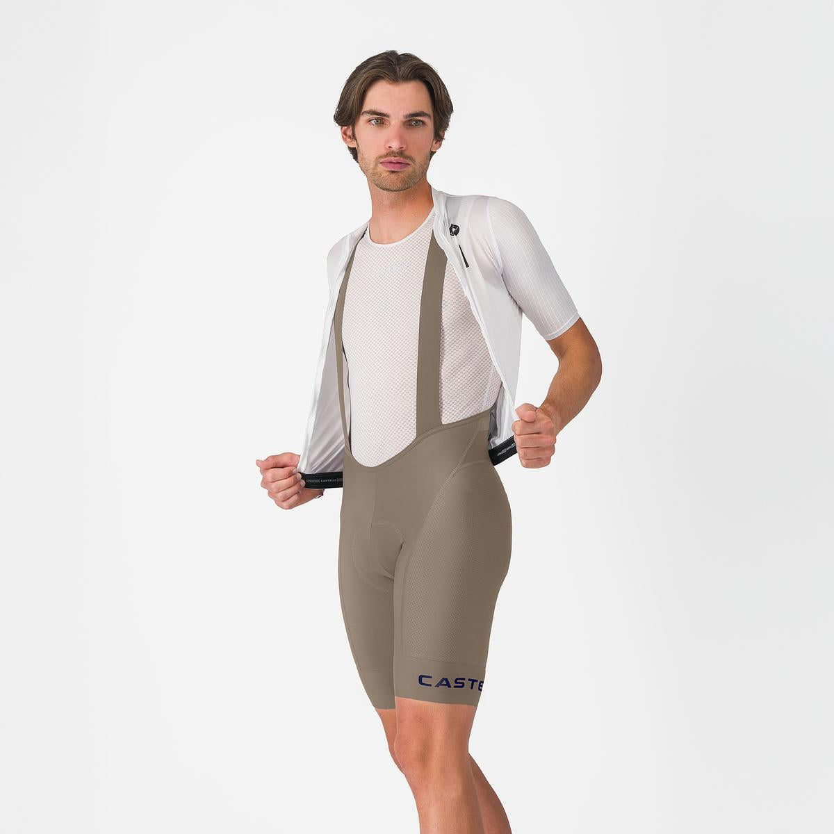 Pantaloni scurti cu bretele Castelli Competizione 2, pentru barbati, bej L