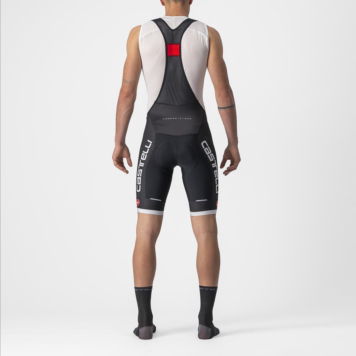 pantaloni scurti cu bretele castelli competizione kit negru gri xxl 1