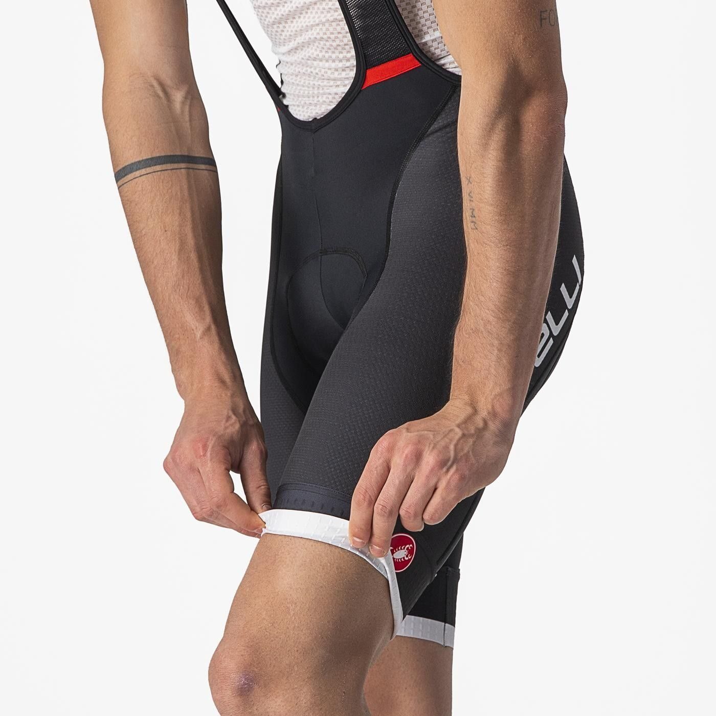 pantaloni scurti cu bretele castelli competizione kit negru gri xxl 2