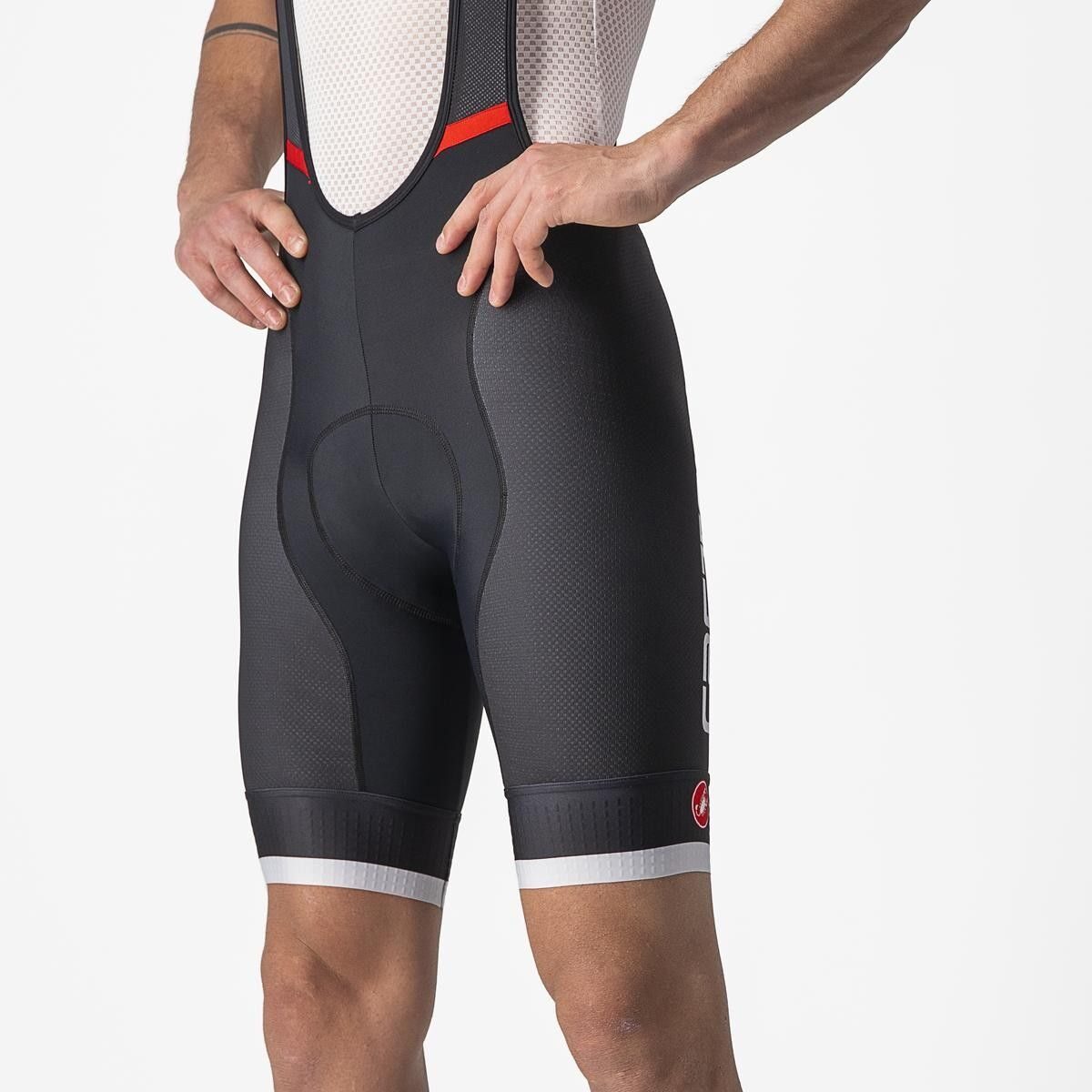 pantaloni scurti cu bretele castelli competizione kit negru gri xxxl 3