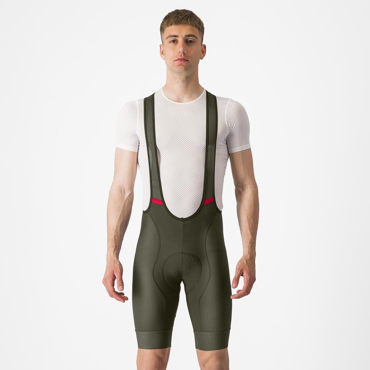 pantaloni scurti cu bretele castelli competizione verde inchis xxxl