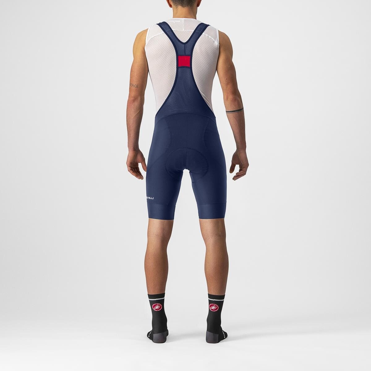 pantaloni scurti cu bretele castelli endurance 3 indigo s 1