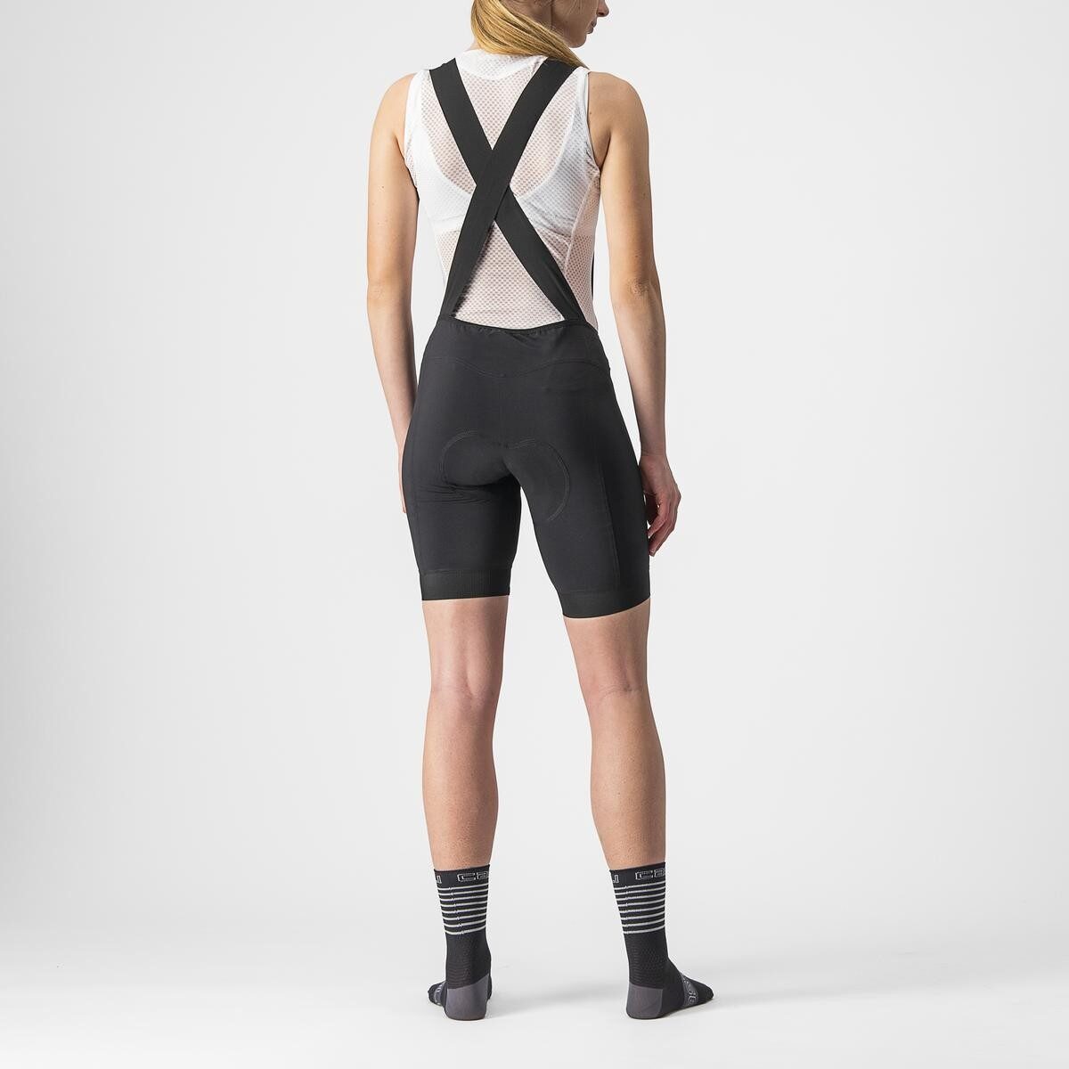 pantaloni scurti cu bretele castelli endurance w de dama negru m 1