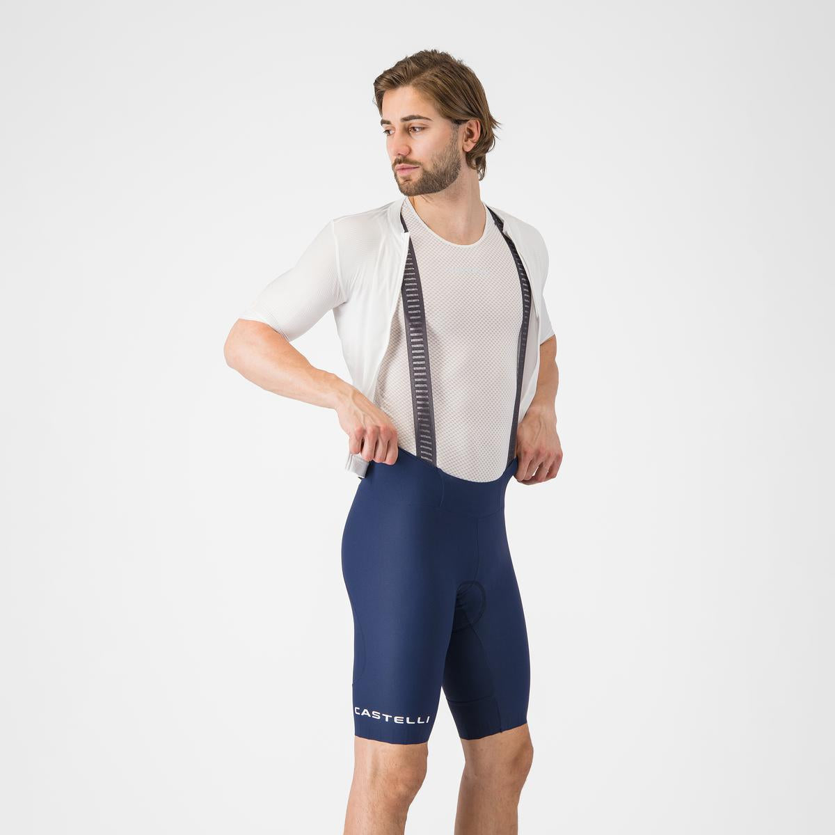 Pantaloni scurti cu bretele Castelli Espresso 2, pentru barbati, albastru belgian L