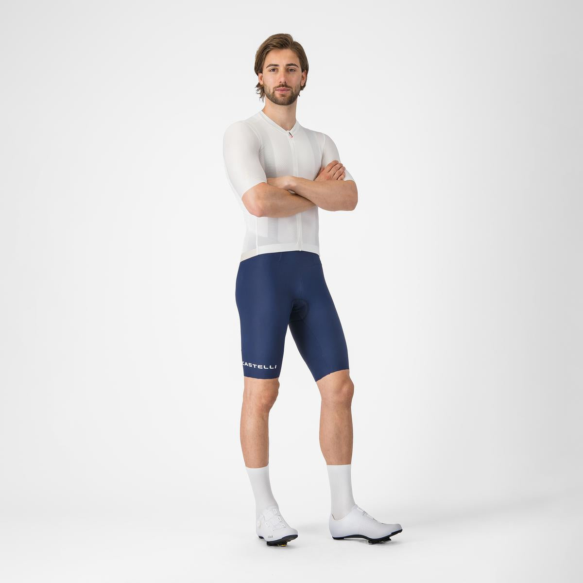 Pantaloni scurti cu bretele Castelli Espresso 2, pentru barbati, albastru belgian S