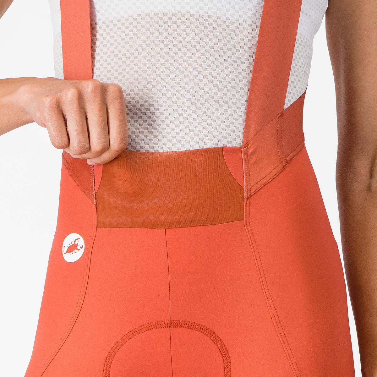 Pantaloni scurti cu bretele Castelli Espresso 2 W DT, pentru femei, paprika M
