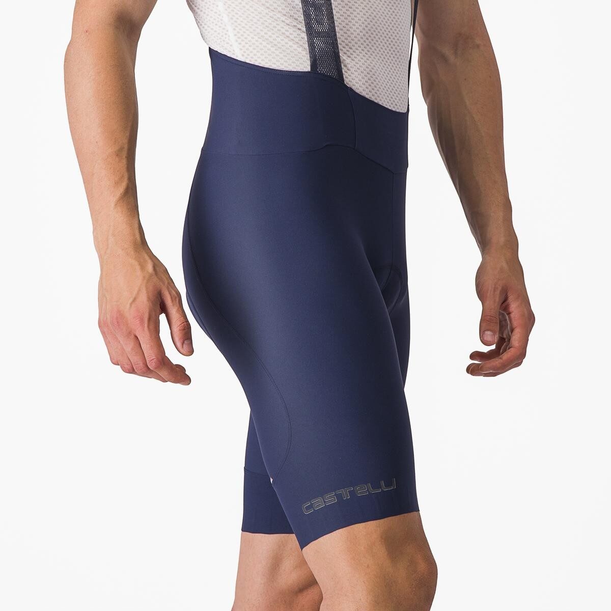 pantaloni scurti cu bretele castelli espresso indigo l 6