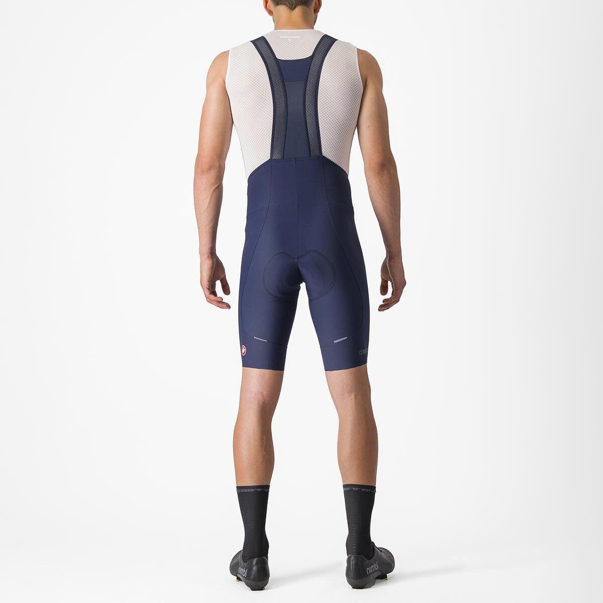 pantaloni scurti cu bretele castelli espresso indigo xl 1