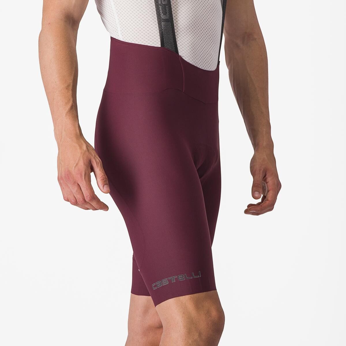 pantaloni scurti cu bretele castelli espresso visiniu l 6